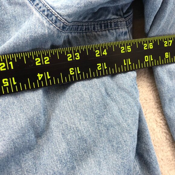 Vintage Pooh Womens Denim Shirt 22W/24W Blue Button Front Classic The Pooh Top - Picture 5 of 12